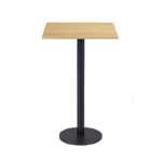 Mesa BOHEME, alta, negra, base de 110 cms y tapa de 70 x 70 cms. Color a elegir, Tableros de 70x70 cms: WERZALIT SM - HAYA 19