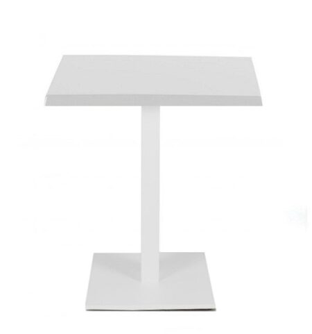 Mesa BEVERLY, base de 72 cms y tapa de 60x60 cms. Color a elegir, Tableros de 60x60 cms: WERZALIT SM - BLANCO 01, Base BEVERLY, altura 72 cms: Blanca