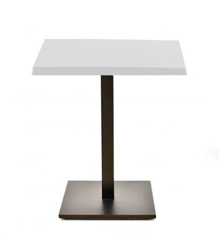 Mesa BEVERLY, base de 72 cms y tapa de 60x60 cms. Color a elegir, Tableros de 60x60 cms: WER-UNIART, BLANCO 3101, Base BEVERLY, altura 72 cms: Negra