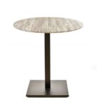 Mesa BEVERLY, base de 72 cms y tapa de 70 cms. Color a elegir, Tableros de 70 cms: WERZALIT SM - MONTPELLIER 214, Base BEVERLY, altura 72 cms: Negra
