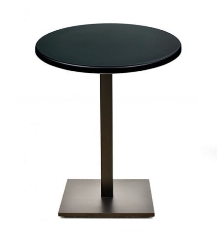 Mesa BEVERLY, base de 72 cms y tapa de 80 cms. Color a elegir, Tableros de 80 cms: WERZALIT SM - NEGRO 55, Base BEVERLY, altura 72 cms: Negra