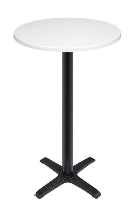 Mesa CARIBE, alta, negra, base de 110 cms y tapa de 70 cms. Color a elegir, Tableros de 70 cms: WERZALIT SM - PONDEROSA BLANCO 178