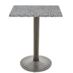 Mesa EBRO, negra, base de 72 cms y tapa de 60x60 cms. Color a elegir, Tableros de 60x60 cms: WERZALIT ALEMANIA - PIAZZA 102
