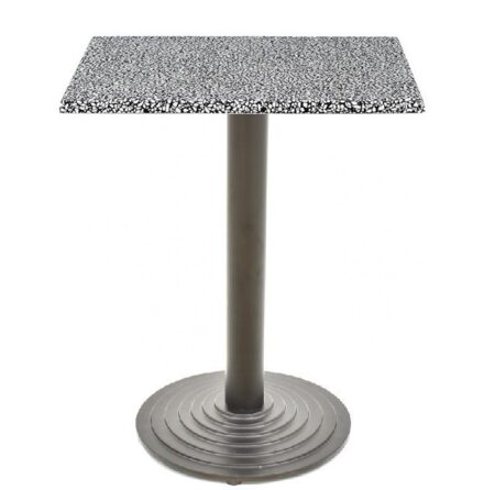 Mesa EBRO, negra, base de 72 cms y tapa de 60x60 cms. Color a elegir, Tableros de 60x60 cms: WERZALIT ALEMANIA - PIAZZA 102