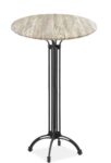 Mesa EIFFEL NEW, alta, aluminio, 4 pies, negra, base de 108 cms y tapa 60 cms. Color a elegir, Tableros de 60 cms: WERZALIT SM - MONTPELLIER 214