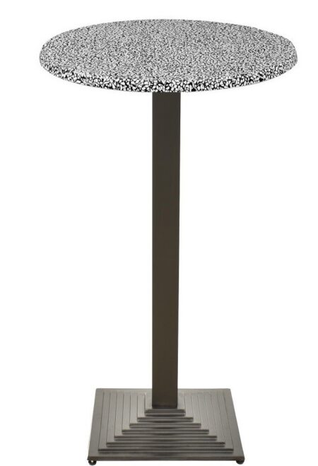 Mesa ELBA, alta, negra, base de 110 cms y tapa de 70 cms. Color a elegir, Tableros de 70 cms: WERZALIT ALEMANIA - PIAZZA 102