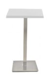 Mesa IPANEMA, alta, acero inoxidable, base de 110 cms y tapa 70 x 70 cms. Color a elegir, Tableros de 70x70 cms: WERZALIT SM - BLANCO 01