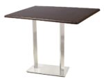 Mesa IPANEMA, alta, acero inoxidable, tapa 120 x 80 cms. Color a elegir, Tableros 120x80 cms: WERZALIT SM - WENGUÉ 103