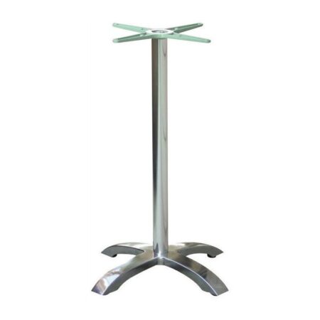 Mesa MILAN, alta, aluminio, 4 radios, base de 110 cms y tapa 60 x 60 cms. Color a elegir, Tableros de 60x60 cms: BILAMINADO VINTAGE HD7346