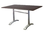 Mesa MILAN, aluminio, tapa 110 x 70 cms. Color a elegir, Tableros 110x70 cms: WERZALIT SM - WENGUE 103