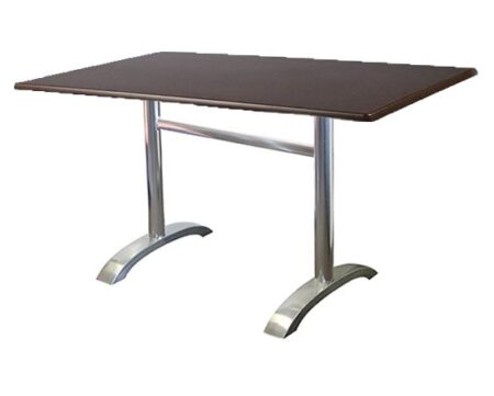 Mesa MILAN, aluminio, tapa 110 x 70 cms. Color a elegir, Tableros 110x70 cms: WERZALIT SM - WENGUE 103