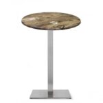Mesa RHIN, alta, acero inoxidable, base de 110 cms y tapa 60 cms. Color a elegir, Tableros de 60 cms: WERZALIT SM - EX WORKS 122