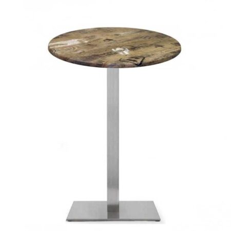 Mesa RHIN, alta, acero inoxidable, base de 110 cms y tapa 60 cms. Color a elegir, Tableros de 60 cms: WERZALIT SM - EX WORKS 122