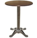 Mesa RODANO, negra, base de 75 cms y tapa de 70 cms. Color a elegir, Tableros de 70 cms: WERZALIT SM - WENGUÉ 103