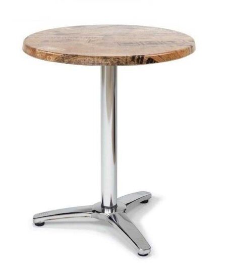 Mesa ROMA, aluminio, 3 radios, base de 70 cms y tapa 60 cms. Color a elegir, Tableros de 60 cms: WERZALIT SM - EX WORKS 122