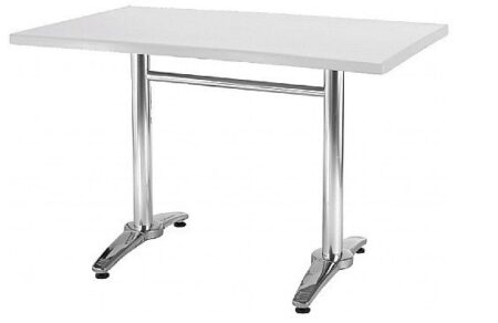 Mesa ROMA, aluminio, base rectangular tapa 120 x 80 cms. Color a elegir, Tableros 120x80 cms: WERZALIT SM - BLANCO 01