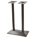 Mesa SOHO, alta, negra, base rectangular y tapa de 120x80 cms. Color a elegir, Tableros 120x80 cms: WEZALIT SM, FORESTA OAK 541