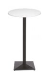 Mesa alta TIBER, negra, base de 110 cms y tapa de 80 cms. Color a elegir, Tableros de 80 cms: WERZALIT - BLANCO 01