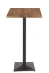 Mesa alta TIBER, negra, base de 110 cms y tapa de 80x80 cms. Color a elegir, Tableros de 80x80 cms: WERZALIT SM - ROBLE ANTIGUO 316