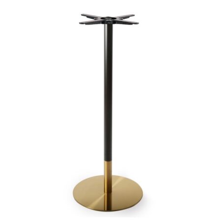 Mesa alta VERSALLES NEW, dorada y negra, base de 110 cms y tapa de 70 cms. Color a elegir, Tableros de 70 cms: WER-WOODART, AVALON PINE 4729