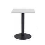 Mesa BOHEME, negra, base de 72 cms y tapa de 80 x 80 cms. Color a elegir, Tableros de 80x80 cms: WERZALIT SM - BLANCO 01