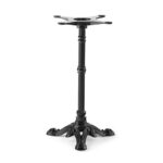 Mesa BRISTOL, fundición, 3 pies, negra, tapa 60x60 cms. Color a elegir, Tableros de 60x60 cms: WERZALIT SM - FINDUS GRAU 296