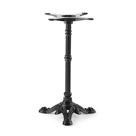 Mesa BRISTOL, fundición, 3 pies, negra, tapa 60x60 cms. Color a elegir, Tableros de 60x60 cms: WERZALIT SM - FINDUS 295