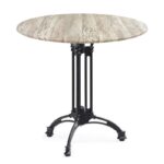 Mesa EIFFEL NEW, aluminio, 3 pies, negra, base de 70 cms y tapa 60 cms. Color a elegir, Tableros de 60 cms: WERZALIT SM - MONTPELLIER 214