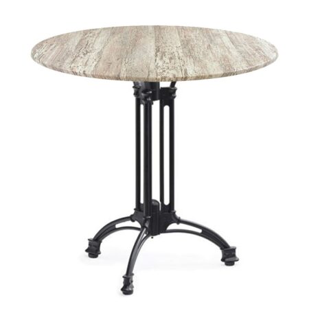 Mesa EIFFEL NEW, aluminio, 3 pies, negra, base de 70 cms y tapa 60 cms. Color a elegir, Tableros de 60 cms: WERZALIT SM - MONTPELLIER 214
