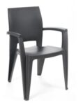Sillón ELEN, apilable, polipropileno antracita