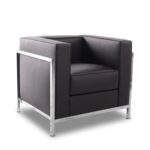 sillon-lobby-acero-inoxidable-similpiel-negra