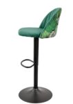 taburete-flower-regulable-metal-negro-tapizado-velvet-verde-con-trasera-floral-a-juego