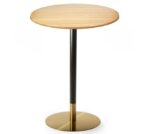 Mesa alta VERSALLES NEW, dorada y negra, base de 110 cms y tapa de 60 cms. Color a elegir, Tableros de 60 cms: WERZALIT SM - HAYA 19