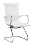 sillon-de-oficina-oliver-fijo-de-patin-cromado-similpiel-blanca