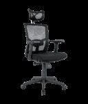 Sillón de oficina NAIROBI, ergonómico, syncro, malla negra, asiento tejido negro
