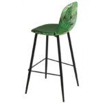 taburete-horus-metal-tapizado-velvet-verde-con-trasera-floral-a-juego