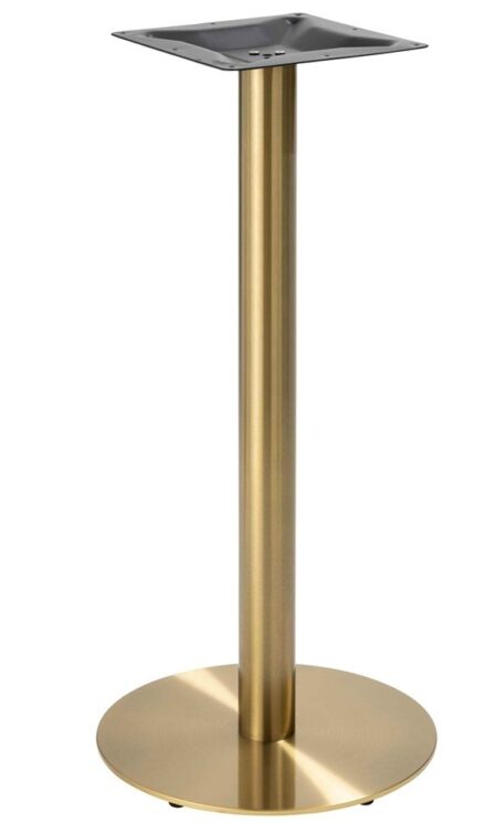 Base de mesa BOMBAY 110DO, acero inoxidable, dorada, base de acero de 8 mm. 45 cms de diámetro, altura 110 cms