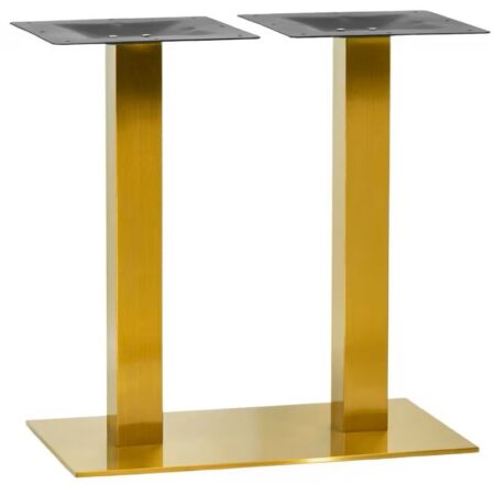 Base de mesa TROCADERO RT72DO, acero inoxidable, dorada, base de acero de 8 mm. 70 x 40 cms, altura 72 cms