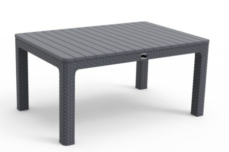 Mesa ALBUFEIRA, baja, polipropileno gris, 90 x 60 cms