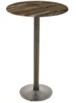 Mesa alta EBRO, negra, base de 110 cms y tapa de 60 cms. Color a elegir, Tableros de 60 cms: WER-WOODART, MARACAIBO 4614