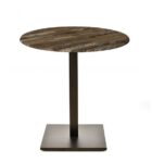 Mesa BEVERLY, base de 72 cms y tapa de 60 cms. Color a elegir, Tableros de 60 cms: WER-WOODART, MARACAIBO 4614, Base BEVERLY, altura 72 cms: Negra