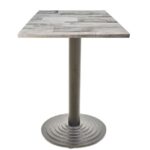 Mesa EBRO, negra, base de 72 cms y tapa de 80x80 cms. Color a elegir, Tableros de 80x80 cms: WER-FANTASY, WHITE BLOCK 7537