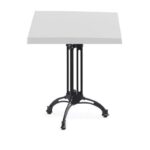 Mesa EIFFEL NEW, aluminio, 3 pies, negra, base de 70 cms y tapa 60 x 60 cms. Color a elegir, Tableros de 60x60 cms: WERZALIT SM - BLANCO 01