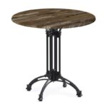 Mesa EIFFEL NEW, aluminio, 4 pies, negra, base de 70 cms y tapa 70 cms. Color a elegir, Tableros de 70 cms: WER-WOODART, MARCAIBO 4614