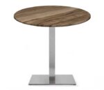 Mesa RHIN, acero inoxidable, base de 73 cms y tapa 70 cms. Color a elegir, Tableros de 70 cms: WER-WOODART, INDIAN SHESMAN 4525