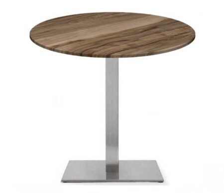 Mesa RHIN, acero inoxidable, base de 73 cms y tapa 70 cms. Color a elegir, Tableros de 70 cms: WER-WOODART, INDIAN SHESMAN 4525