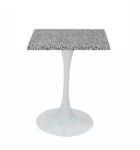 Mesa TULIP, base de 70 cms y tapa de 60 x 60 cms. Color a elegir, Tableros de 60x60 cms: WERZALIT ALEMANIA - PIAZZA 102, Base TULIP altura 70 cms: Blanca