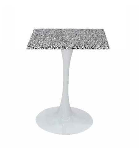 Mesa TULIP, base de 70 cms y tapa de 60 x 60 cms. Color a elegir, Tableros de 60x60 cms: WERZALIT ALEMANIA - PIAZZA 102, Base TULIP altura 70 cms: Blanca