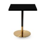 Mesa VERSALLES NEW, dorada y negra, base de 72 cms y tapa de 60x60 cms. Color a elegir, Tableros de 60x60 cms: WER-UNIART, NEGRO 3190