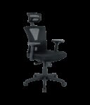 Sillón de oficina BRASILIA, ergonómico, syncro, malla negra, asiento tejido negro